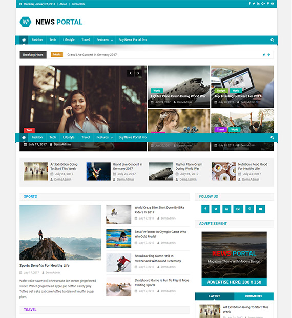 News Portal WP Magazine Theme 1